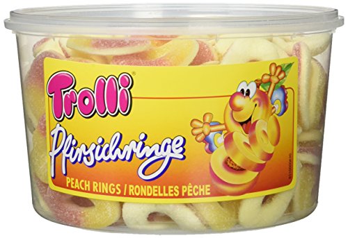 Trolli Pfirsichringe, 1.2 kg Dose von Trolli