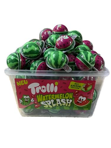 Trolli Watermelon Splash/Dose mit 60Stück Schaumzuckerbonbons mit saurer Füllung / 1,128Kg von Trolli