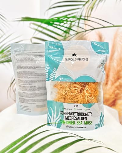 Sea Moss | Getrocknete Algen | Seemoos | Vegan | Roh | Ohne Zusätze | Irish Sea Moss | Für Sea Moss Gel | Sea moss Golden 100g von Tropical Superfoods