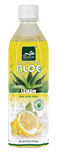 Aloe Vera Drink Lemon, erfrischendes Getränk mit echter Aloe Vera, mit Pfand DPG, 1 x 500 ml von Tropical