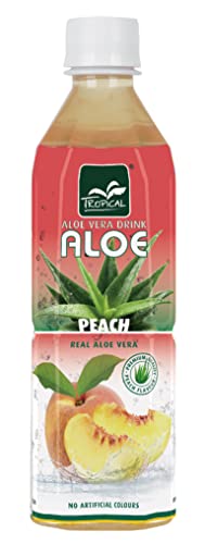 Aloe Vera Drink Peach, erfrischendes Getränk mit echter Aloe Vera, mit Pfand DPG, 1 x 500 ml von Tropical