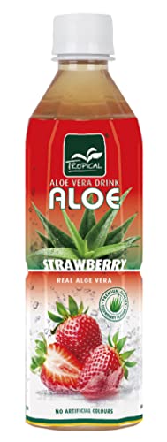 Aloe Vera Drink Strawberry, erfrischendes Getränk mit echter Aloe Vera, mit Pfand DPG, 1 x 500 ml von Tropical