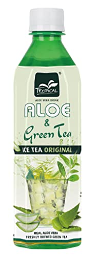 Tropical Aloe Vera Drink Green Tea, erfrischendes Getränk mit echter Aloe Vera, mit Pfand DPG, 1 x 500 ml von Tropical