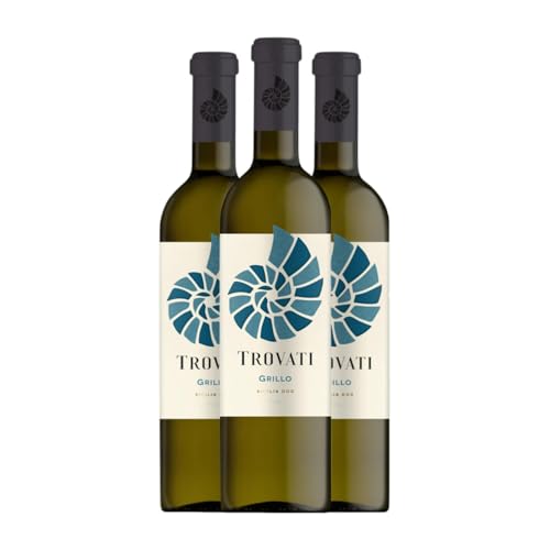 Trovati Grillo Sicilia Magnum-Flasche 1,5 L Weißwein (Karton mit 3 Magnum-Flasche von 1,5 L) von Trovati