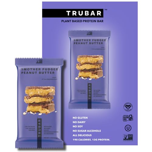 TRUWOMEN Pflanze getankt Proteinriegel | Nicht-gvo, vegan, glutenfrei, natürliche Inhaltsstoffe | 12g Protein (Smother Fudger Peanut Butter, 12 Pack) von Trubar