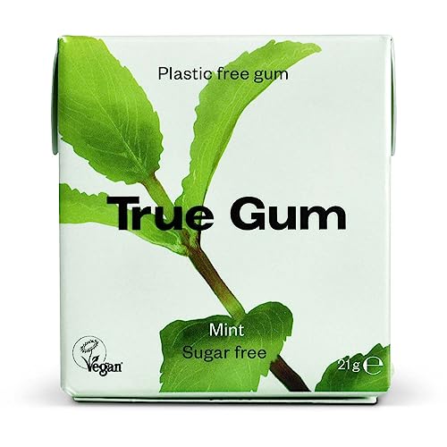 10er SET True Gum - Mint & Matcha, 20 g Packung / Kaugummi mit natürlicher Kaumasse ohne Zucker / Minze & Matcha von True Gum