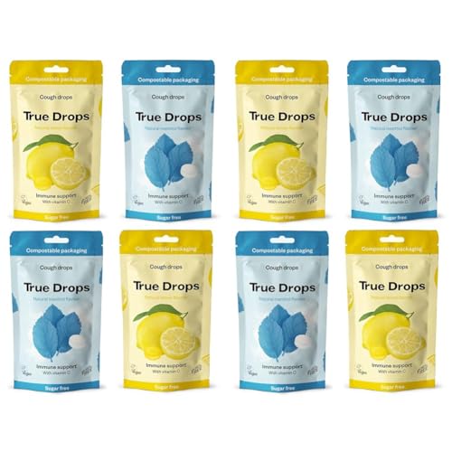 True Drops - PROBIER SET / 2x Menthol & 2x Zitrone - 4x70g (Packung mit 2) von True Gum