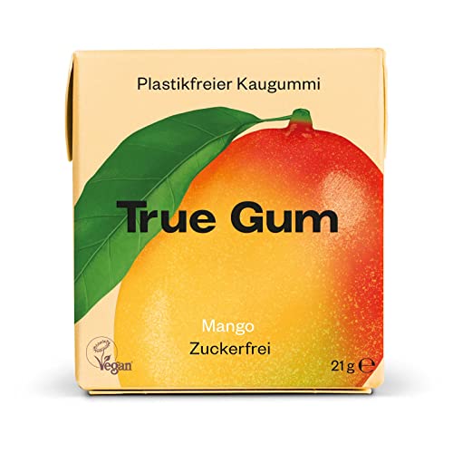 True Gum 10er Set: MANGO | Plastikfreier Kaugummi | Biologisch Abbaubar | Vegan | 10 x 21 g, 210 g von True Gum