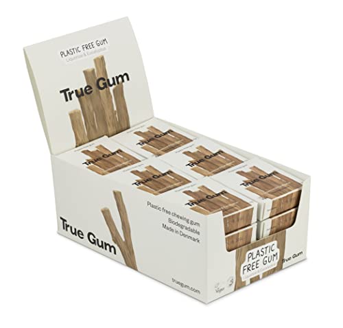 True Gum 24er Display: LAKRITZE & EUKALYPTUS | Plastikfreier Kaugummi | Biologisch Abbaubar | Vegan | 24 x 21 g, 504 g von True Gum