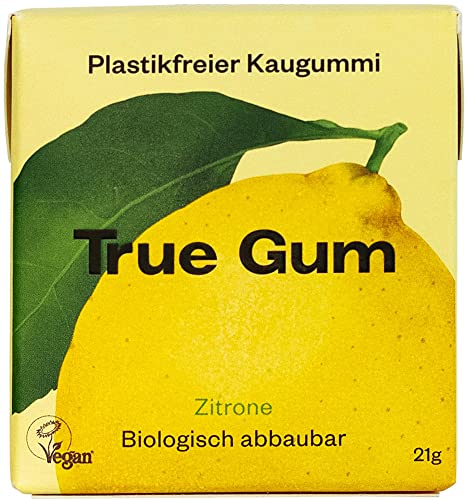 True Gum - Plastikfreie Kaugummi - Zitrone - 10 x 21 g - 100% Biologisch abbaubar von True Gum