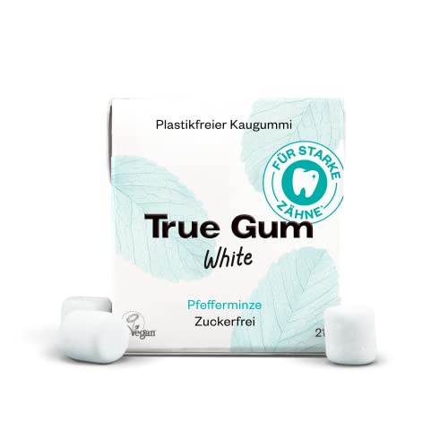 True Gum White Kaugummi, Pfefferminze, zuckerfrei, 21 g (Packung mit 10) von True Gum