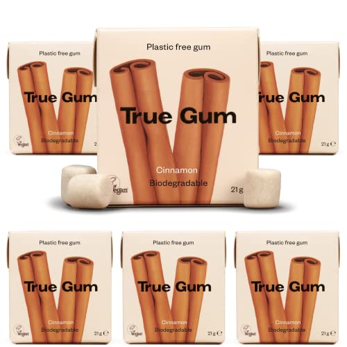 True Gum: CINNAMON/Plastic & Sugar Free Natural Chewing Gum/Biodegradable/Vegan / 21 g von True Gum