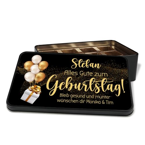 Metalldose personalisiert „Alles Gute zum Geburtstag“ – Dose zum Selbstbefüllen mit Pralinen oder Keksen – Geschenk für Familie, Kollegen, Freunde (Ohne Inhalt) von True Statements