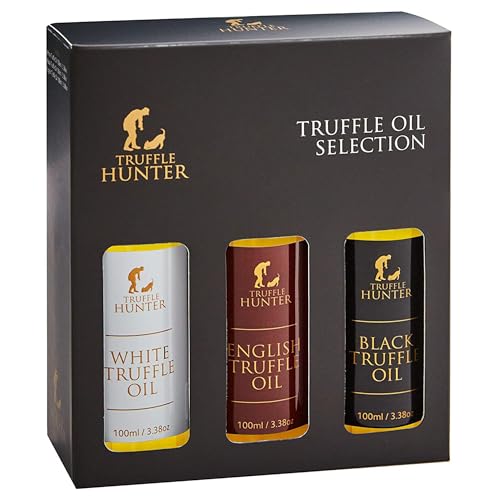 TruffleHunter – Premium Trüffelöl-Set mit Englischen, Schwarzen und Weißen Trüffeln – 100 ml x 3 von TruffleHunter