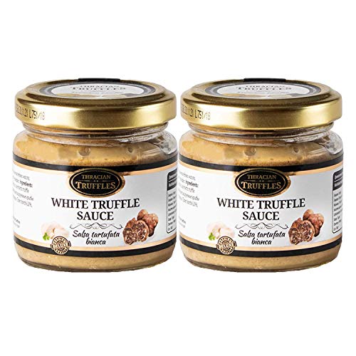 Weißen Trüffel Feinkost White Truffle Gourmet Trüffelcreme, die Delikatesse für Feinschmecker, Sauce für Spargel, Gemüse, Fisch & Fleisch, Geschenk Tartufata, Trüffelsoße weiß im glas (2 x 80g) von Truffles