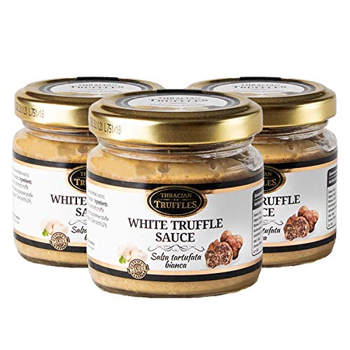 Weißen Trüffel Feinkost White Truffle Gourmet Trüffelcreme, die Delikatesse für Feinschmecker, Sauce für Spargel, Gemüse, Fisch & Fleisch, Geschenk Tartufata, Trüffelsoße weiß im glas (3 x 80g) von Pesto