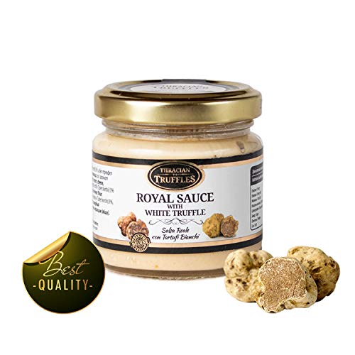 White truffle Royal Tuber magnatum Pico Weißen Trüffel mit Sahne und Käse, ideal für Fleisch, gegrilltes Brot, Omeletts, Pasta, Risotto, Sushi (80g) von Pesto