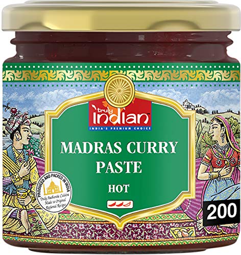 TRULY INDIAN Currypaste Madras Hot – Scharfe Würzpaste für individuelle, schnelle Gerichte – Authentisch indisch kochen – 6 x 200 g von Truly Indian