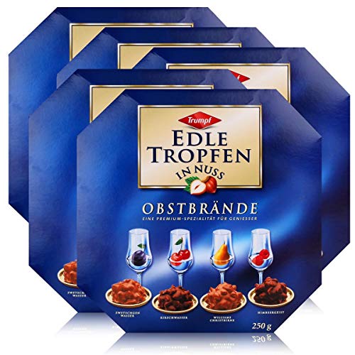 Trumpf Edle Tropfen in Nuss Obstbrände 250g - Pralinen mit Alkohol (5er Pack) von Trumpf