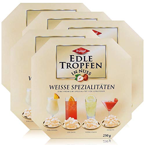 Trumpf Edle Tropfen in Nuss Weisse Spezialitäten 250g - Mit Alkohol (5er Pack) von Trumpf