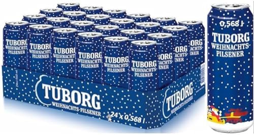 Tuborg Weihnachtspilsener 0,568l Dose, Bier Dose Einweg (24x0,568) von Tuborg Weihnachtspilsener