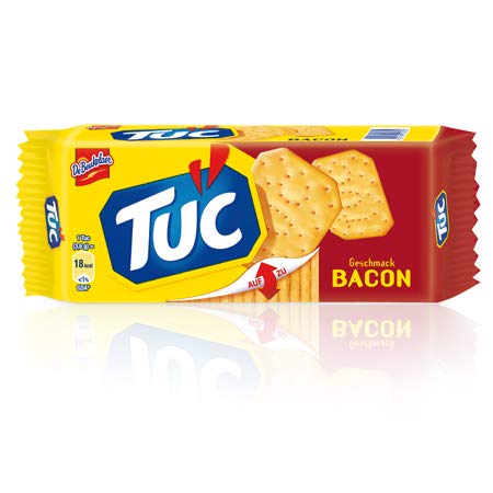 12x TUC Bacon Salzgebäck Kekse Crackers Salz gesalzen gebäck Schinken 100g von Tuc