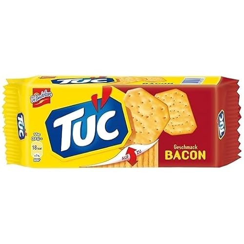 12x TUC Kekse Salzgebäck Cracker Bacon, 100-g-Packung (12x100g) = 1200 gr von Tuc