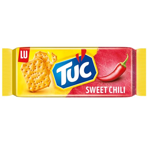 TUC Sweet Chili 1 x 100g I Salzgebäck Einzelpackung I Knabbergebäck mit leichter Schärfe I Fein gesalzene Snack-Cracker von Milka