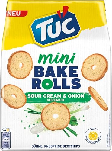 Tuc Mini Bake Rolls, Sauerrahm- und Zwiebel-Geschmack, 150 g von Tuc