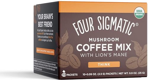 Four Sigmatic Bio-Pilzkaffee | Arabica Instant Coffee Singles mit Löwenmähne, Chaga und Rhodiola | Pilzkaffee Instant Mix für bessere Konzentration und Immununterstützung | 10 Päckchen von FOUR SIGMATIC