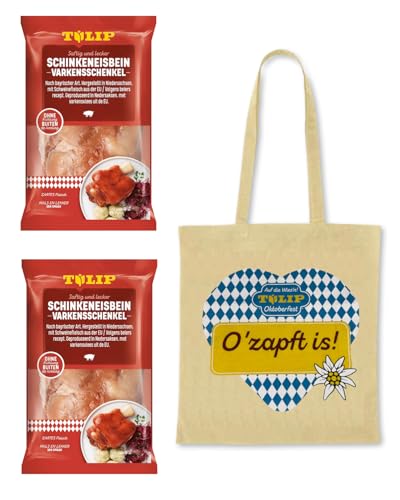 TULIP 2x 600 g Schinkeneisbein + Beutel | Tafelfertig Gegart Vakuumverpackt | einfach im Backofen zubereitet in ca. 30-40 Minuten | Schinkeneisbein und Schweinshaxe ohne Kühlung von Tulip