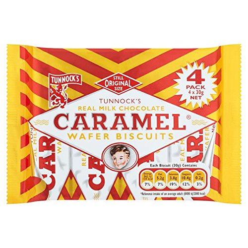 Tunnock's Real Milk Chocolate Caramel Wafer Kekse 4 x 30g (20 x 4s) von Tunnock's