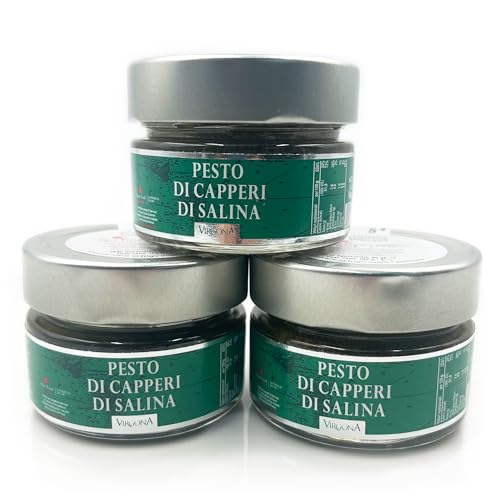 3 Gläser - Kapernpesto - INSEL SALINA - Virgona - Direkt aus Italien (100, Gramm) von Tuquam