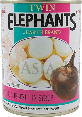 Twin Elephants Wasserkastanien, stark gezuckert 565g von Twin Elephants