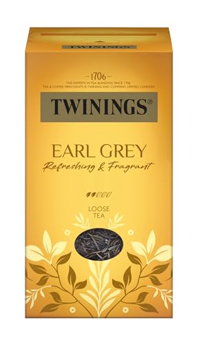 Twinings EARL GREY Schwarzer Tee lose in der Tee-Dose verfeinert mit Bergamotte-Aroma - weltbekannt & ausgesprochen erfrischender Schwarztee aus China (200g) von Twinings