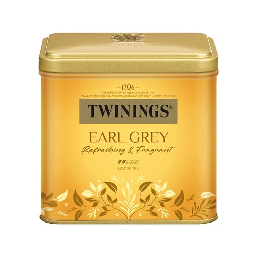 Twinings EARL GREY Schwarzer Tee lose in der Tee-Dose verfeinert mit Bergamotte-Aroma - weltbekannt & ausgesprochen erfrischender Schwarztee aus China (500g) von Twinings