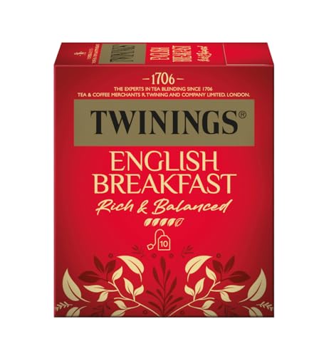 Twinings ENGLISH BREAKFAST Schwarzer Tee im Teebeutel - kräftiger Schwarztee aus hochwertigen Teeblättern, gepflückt in Sri Lankas & Indiens besten Teegärten, 12er Pack (je 10 Beutel) von Twinings