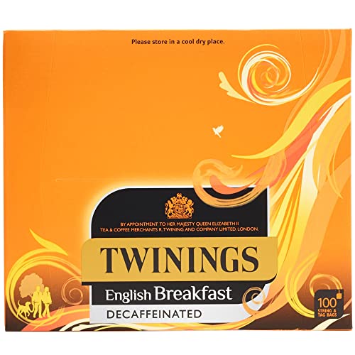 Twinings Englisches Frühstück Entkoffeinierte 100 String & Tag Bags 200g (5 Stück) von Twinings