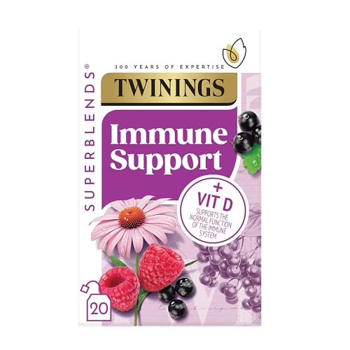 Twinings Superblends Immununterstützung Teebeutel, Schwarze Johannisbeere & Himbeere, 20 Stück von Twinings