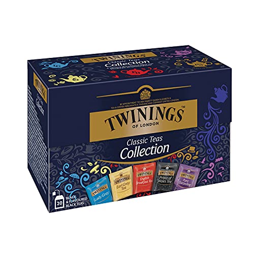 Twinings of London Black Tea Selection Schwarztee, Aromatisierter Schwarztee mit Frucht, Blackcurrant, Vanilla, Four Red Fruits, Apple, Cinnamon & Raisin, Lemon, ∙2er Pack (2 x 40 g) von Twinings