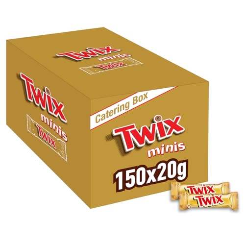 Twix Minis Schokoriegel | Schokolade Großpackung | Karamell auf knusprigem Keks | 150 x 20g | 3 kg von Twix