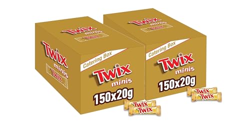 Twix Minis, Schokoriegel, Karamell & Keks, Milchschokolade, Großpackung Schokolade, 2 x 150 x 20g, 6kg von Twix