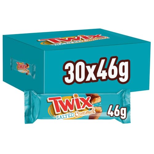 Twix Salted Caramel Schokoriegel | Großpackung Schokolade | 30 Doppelriegel (30 x 46g) von Twix