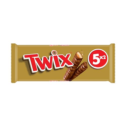 Twix Schokoriegel | Karamell auf knusprigem Keks | Fußball Snack | Eine Packung (5 x 50g : 250g) (Packung mit 6) von Twix