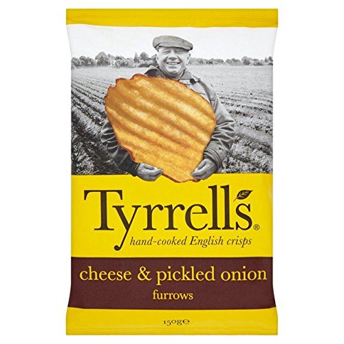 Tyrrells Cheddar Cheese & Pickled Onion Furrows 150g von Tyrrells