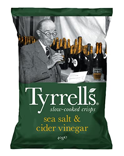 Tyrrells low-cooked crisps Sea Salt und Cider Vinegar, 18er Pack (18 x 40 g) von Tyrrells