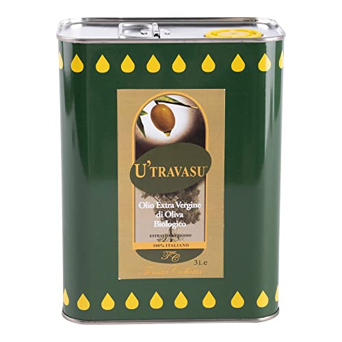 U'Travasu® - Natives Olivenöl Extra Bio dose 3 l - 100% Italienisch - Produkt in Sizilien - Kaltextrakt von U'TRAVASU