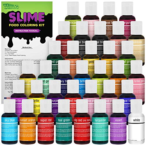 36 Farben Lebensmittelfarbe Liqua-Gel Ultimatives Dekorationsset Primär-, Sekundär- und Neonfarben - Lebensmittelqualität, 20 ml Flaschen, ungiftig von U.S. Art Supply