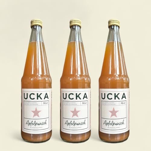 UCKA Apfelpunsch alkoholfrei - weniger süss - Kinderpunsch - 0,7 l Mehrwegflasche inkl. pfand (3 x 0,7l) von UCKA