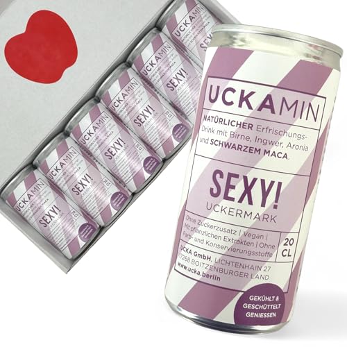 UCKAMIN SEXY – Der ultimative Anti Kater Ingwer-Shot mit schwarzem Maca – 100% natürliche Zutaten, ohne Zusätze – Der gesunde Hangover Shot inkl. 1,5€ Pfand – Vitalität und Frische in jeder Dose! von UCKA